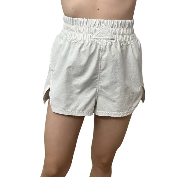 Free People Movement Shorts High Waisted Gym Athletic White Logo Boho Size Small - Picture 9 of 9